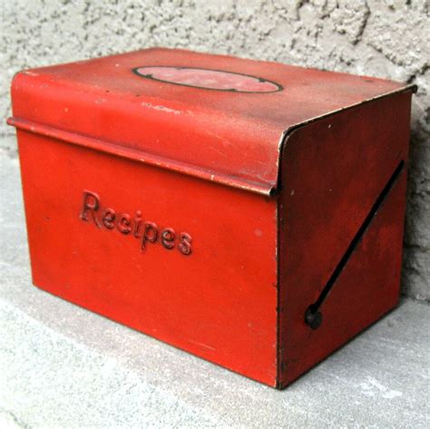 retro metal recipe box crafts|antique recipe boxes.